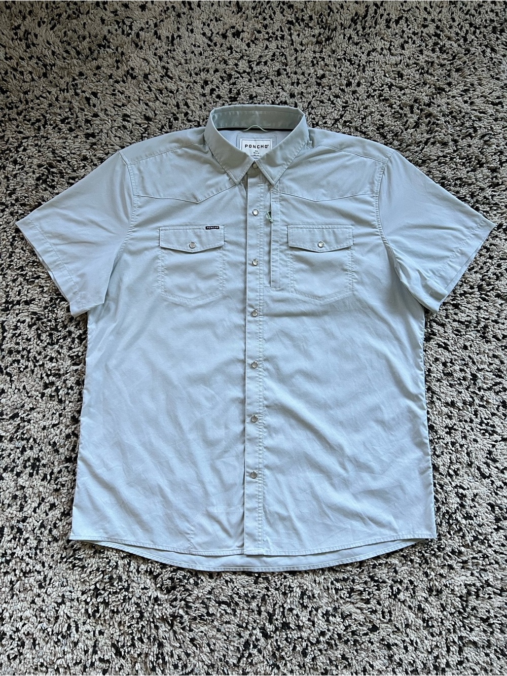 Poncho Outdoors The Evergreen Western Shirt Short Sleeve Snap Button Slim XXL